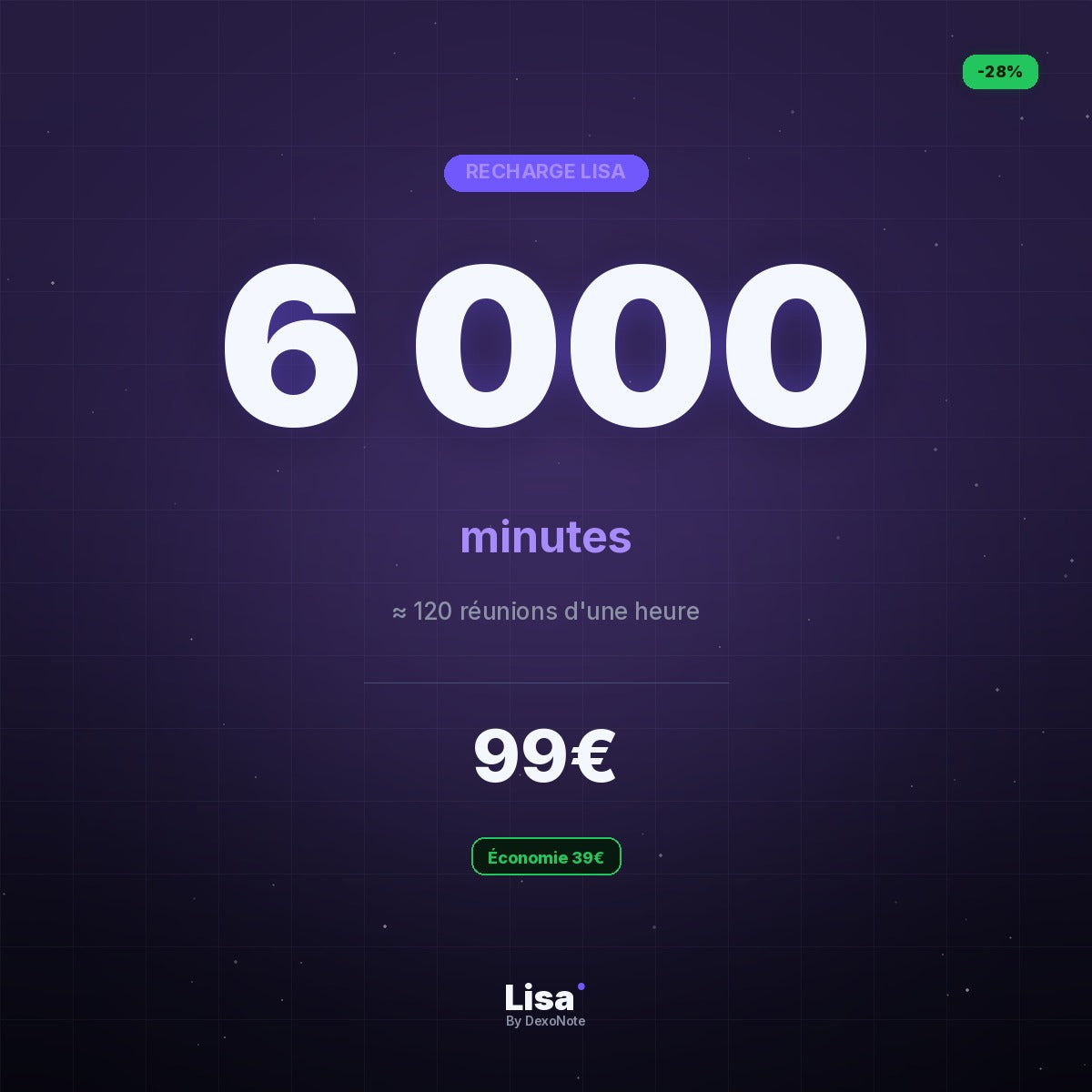 Recharge 6 000 minutes Lisa